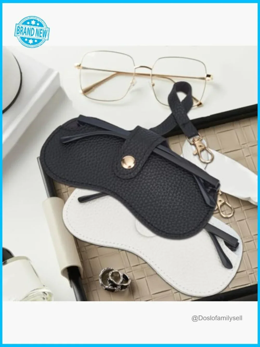 Slim PU Leather Glasses Case Portable Eyewear Holder Lightweight Chic Accessory